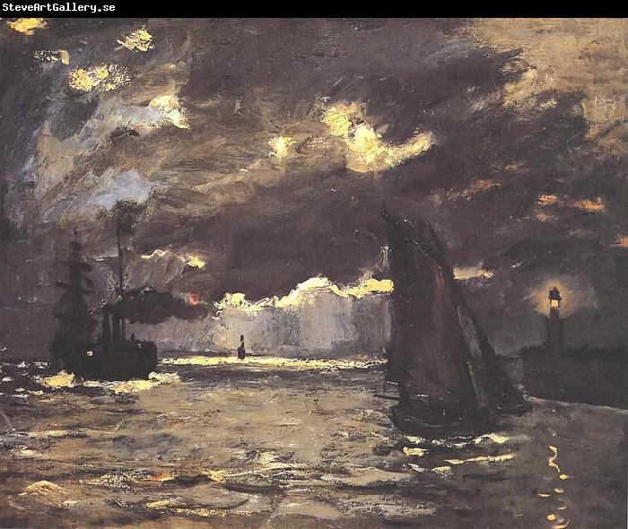 Claude Monet A Seascape, Shipping by Moonlight